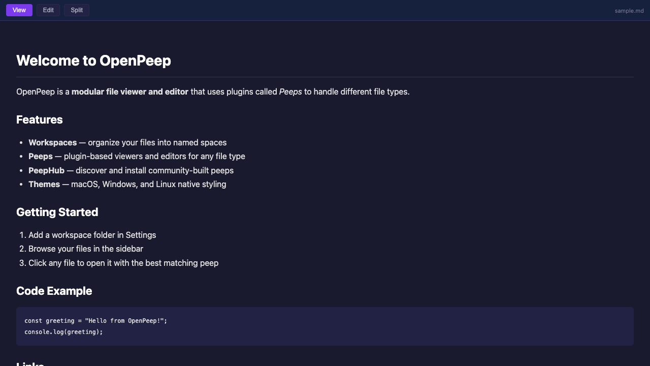 Markdown Editor preview