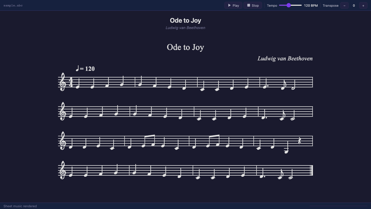 Music Sheet preview